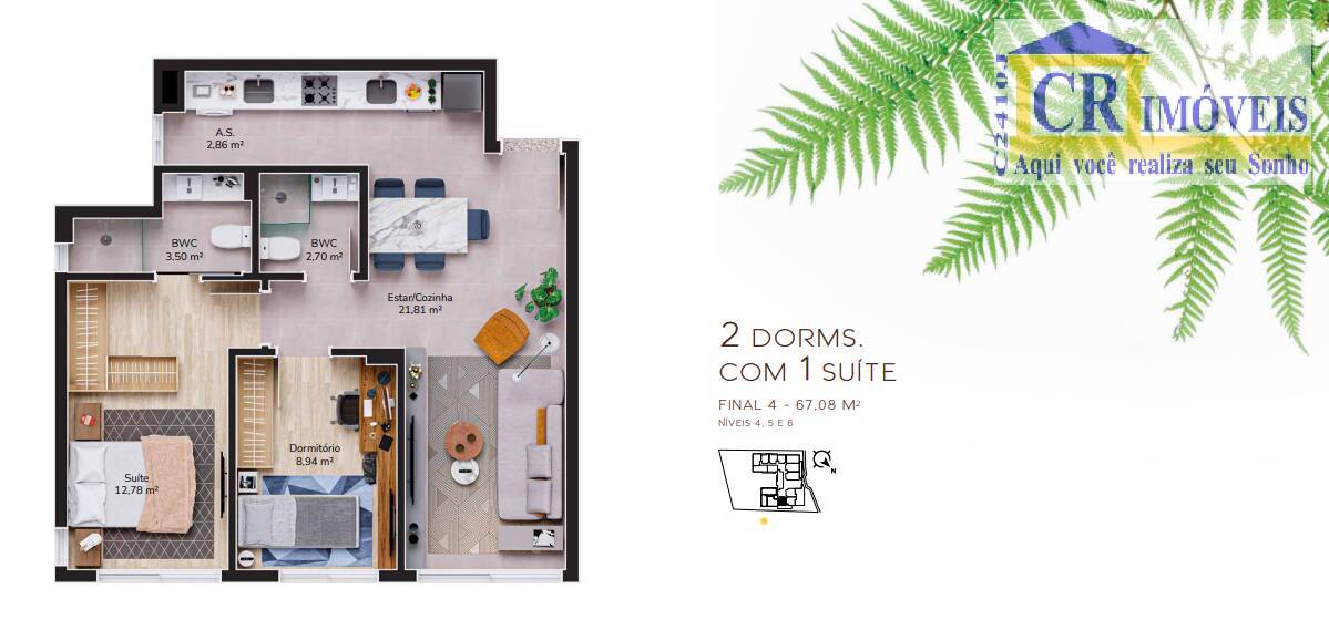 Apartamento à venda com 2 quartos, 66m² - Foto 10